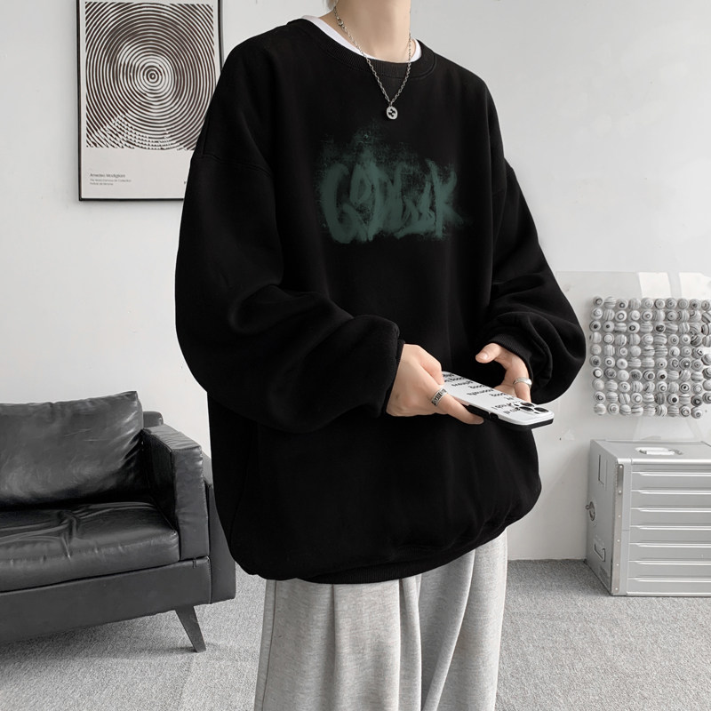 已注册/秋季新雾霾蓝印花卫衣男生宽松休闲打底衫WY8045/P35,男装卫衣,电商B316