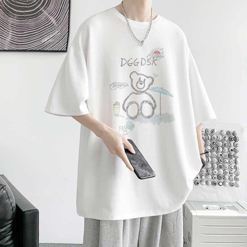 已注册/夏季休闲卡通短袖T恤男大码印花体恤打底衫DT5722/P25,男装T恤,电商B316