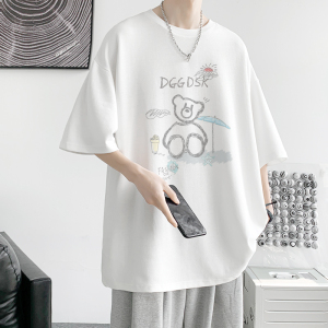 已注册/夏季休闲卡通短袖T恤男大码印花体恤打底衫DT5722/P25图片