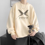 已注册/秋冬加厚圆领印花卫衣男生外套打底衫WY0331/P35加绒/P40，男装卫衣，电商B316