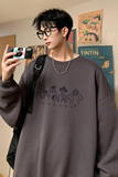 已注册/华棉秋季复古休闲卫衣男生潮流宽松圆领打底衫WY9208/P35，男装卫衣，电商B316