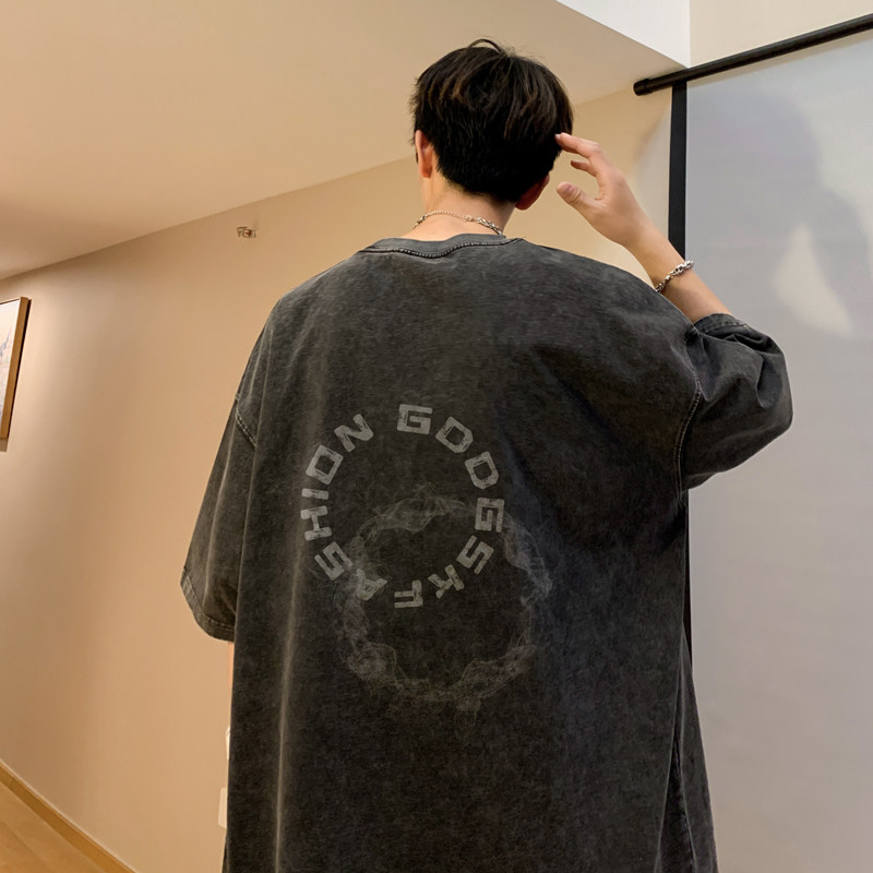 水洗重磅新款夏季运动情侣短袖T恤男生宽松打底衫体恤DT2188/P35,男装T恤,电商B316