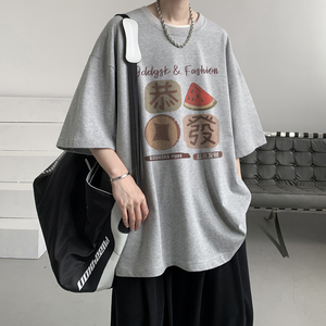 已注册/夏季白色风半袖短袖T恤男大码体恤打底衫DT3008/P25图片