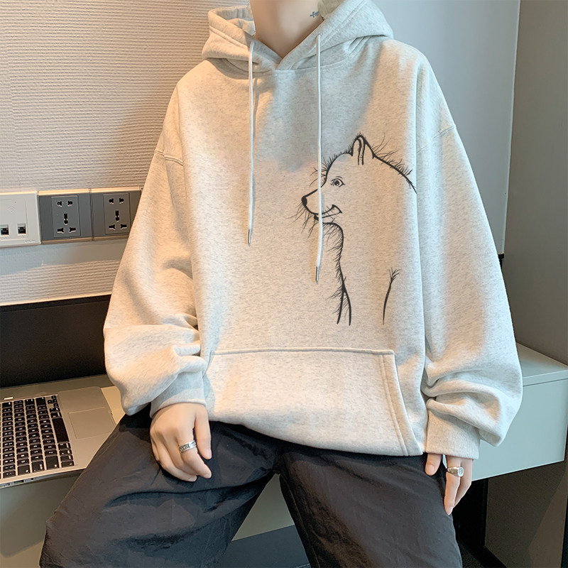 已注册/秋季日系潮流卫衣男流行宽松大码外套潮WY9191/P45加绒P50,男装卫衣,电商B316