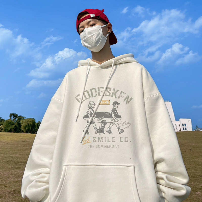 已注册/秋季情侣印花连帽卫衣男生宽松大码打底衫 WY9219/P50图片