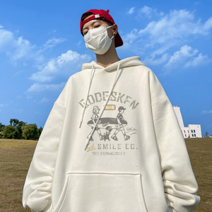已注册/秋季情侣印花连帽卫衣男生宽松大码打底衫 WY9219/P50图片