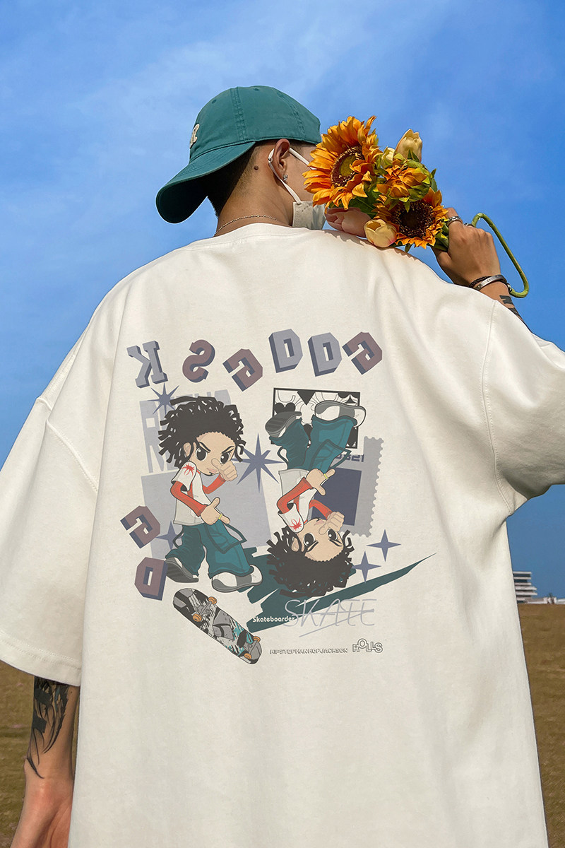 已注册/夏季小人动漫印花短袖T恤男大码体恤打底衫DT3323/P25,男装T恤,电商B316