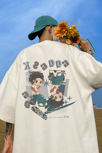已注册/夏季小人动漫印花短袖T恤男大码体恤打底衫DT3323/P25图片