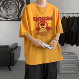 已注册/夏季草莓熊印花短袖T恤男生宽松体恤打底衫DT1454/P25，男装T恤，电商B316