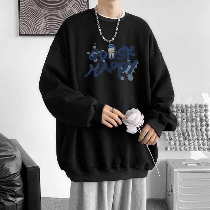 已注册/华棉秋季圆领卫衣男生打底衫外套宽松大码港风WY9101/P35,男装卫衣,电商B316