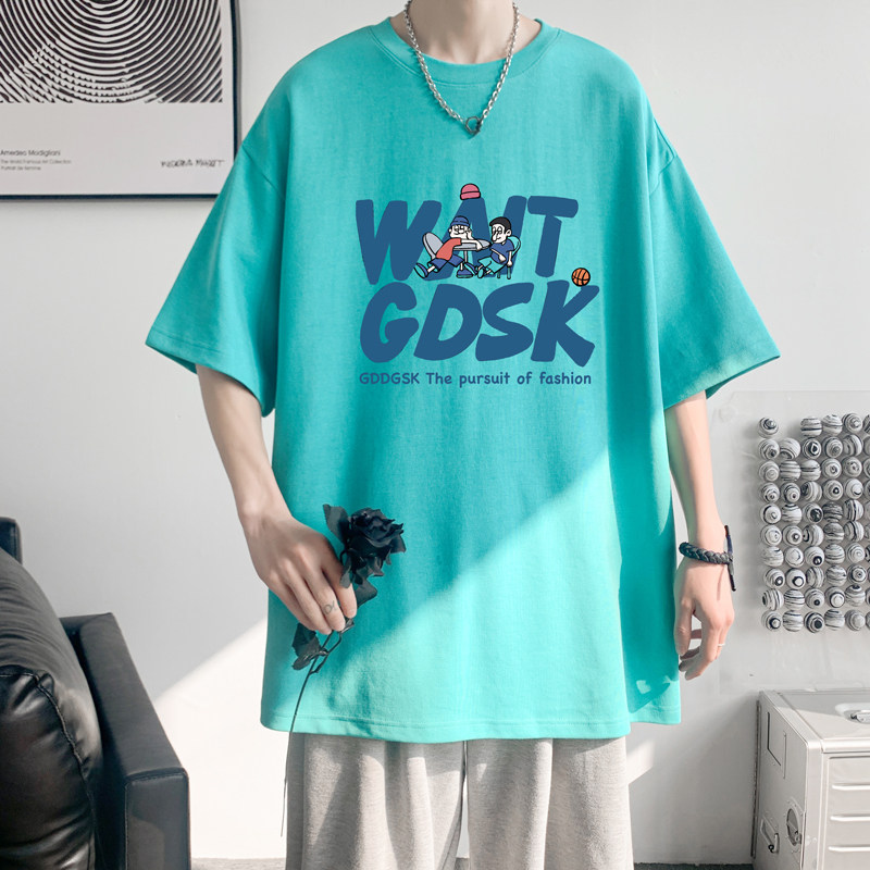 已注册/夏季印花字母短袖T恤男港风大码体恤打底衫DT8883/P25,男装T恤,电商B316