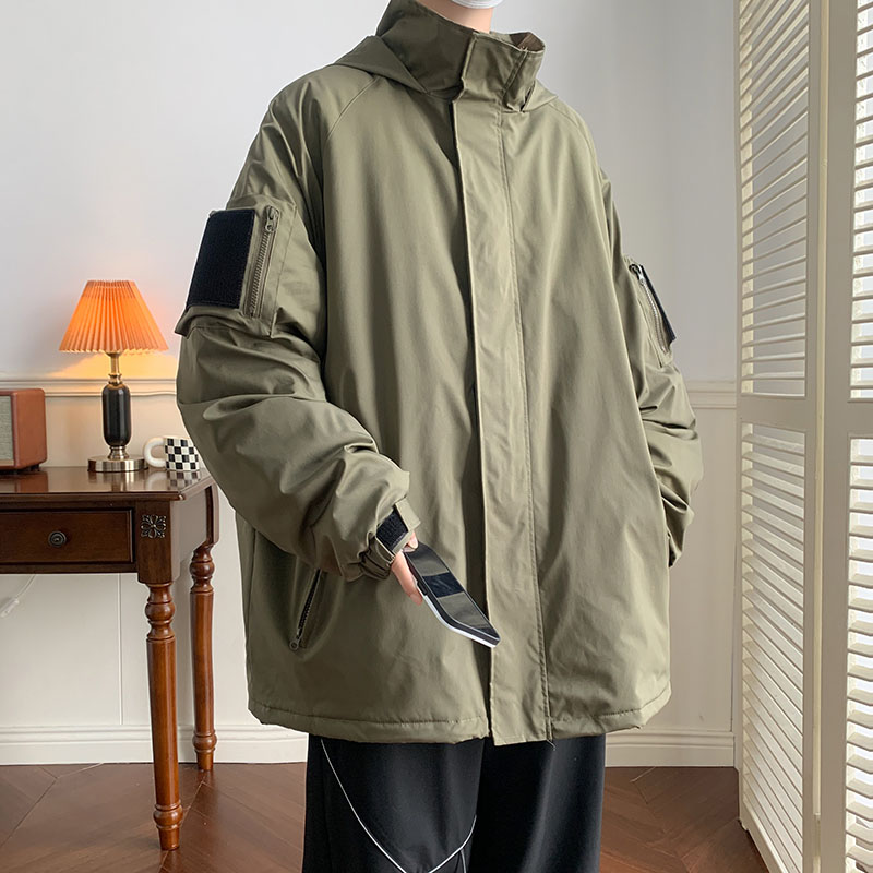 冬季防水冲锋衣男棉服大码外套魔术贴连帽棉衣JK8768/P100棉P120,男装棉衣,电商B316