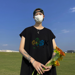 已注册/夏季黑色文艺潮牌背心男生宽松坎肩打底衫 BX4030/P25图片