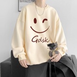 已注册/秋季新重磅纯棉圆领卫衣男笑脸打底衫外套WY5766/P35，男装卫衣，电商B316