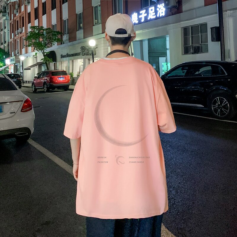 已注册/夏季孤独岛印花短袖T恤男港风半袖大码体恤潮牌DT6880/P28,男装T恤,电商B316