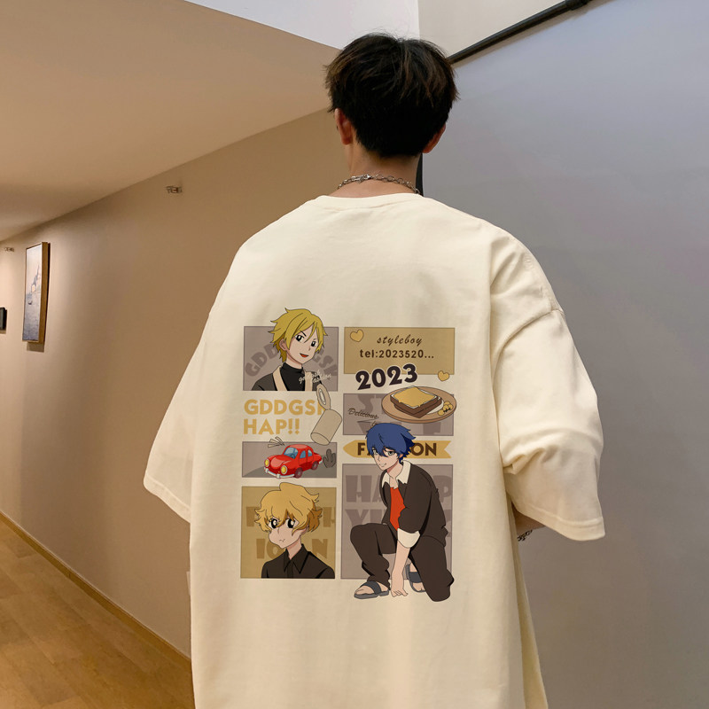 已注册/夏季卡通动漫印花短袖T恤男大码体恤打底衫DT4560/P25,男装T恤,电商B316