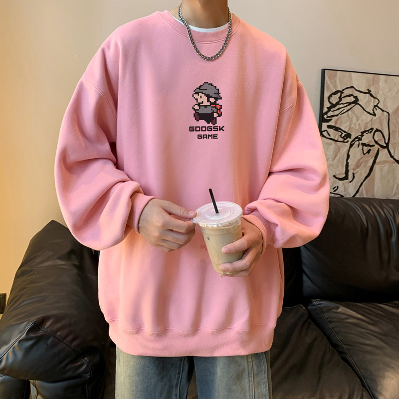 已注册/华棉秋季新小人印花圆领卫衣男大码打底衫WY3817/P35,男装卫衣,电商B316