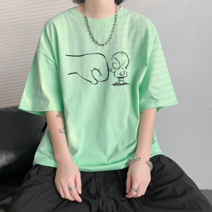 已注册/夏季荧光绿色拳头印花短袖T恤打底衫男体恤DT0238/P25,牛仔拖地裤搭配什么上衣图片图片
