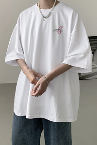 已注册/夏季新款纯棉宽松印花短袖T恤男圆领体恤衫DT9650/P25图片