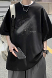 已注册/夏季外景纯棉新款潮圆领短袖T恤男宽松体恤衫DT9658/P25，男装T恤，电商B316