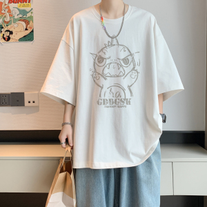 已注册/夏季人物印花休闲短袖T恤男宽松体恤打底衫DT6109/P25