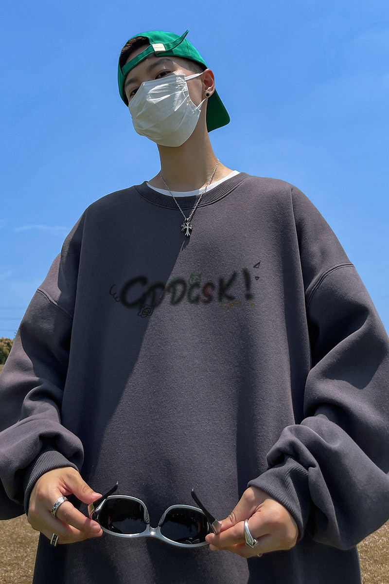 已注册/华棉秋季卡通圆领卫衣男生宽松大码外套打底衫WY9216/P35,男装卫衣,电商B316