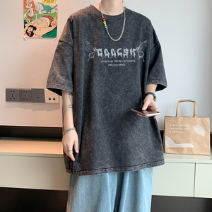 wassup happy扎染运动套装男士夏季薄款潮流青少年休闲一整套穿搭图片