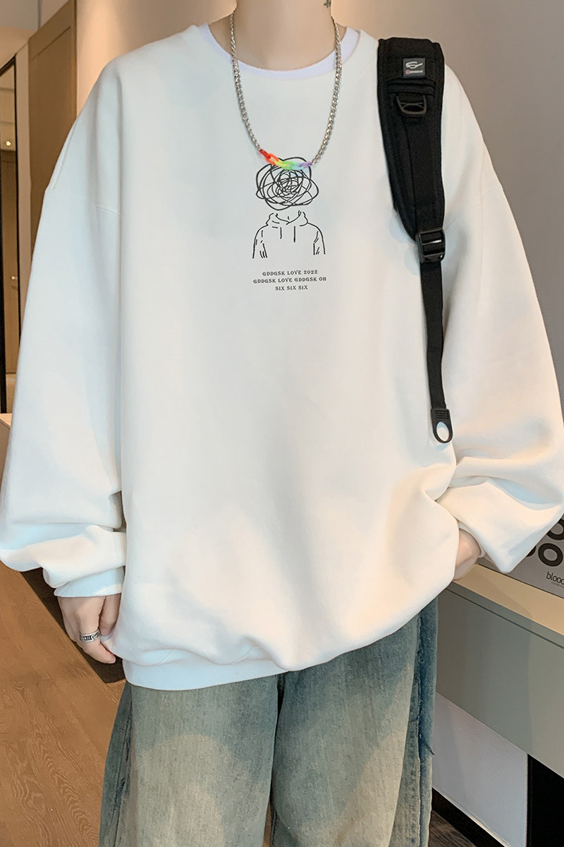 已注册/华棉秋季新男士卫衣小清新风圆领潮流港风外套WY9132/P35,男装卫衣,电商B316