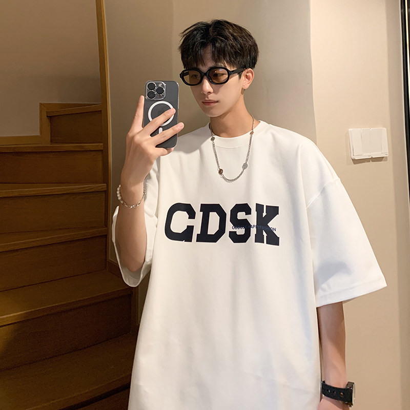 已注册/夏季圆领港风纯棉短袖T恤男情侣体恤打底衫DT5336/P25,男装T恤,电商B316