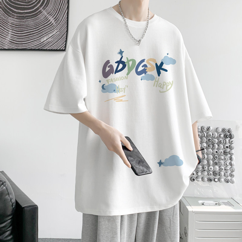 已注册/夏季白色百搭内搭短袖T恤男宽松体恤打底衫DT8471/P25图片