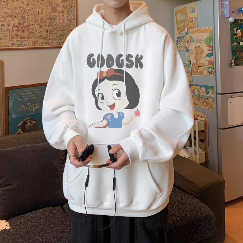 已注册/秋季ins韩版连帽卫衣男生宽松落肩外套WY9387/P45加绒P50,男装卫衣,电商B316