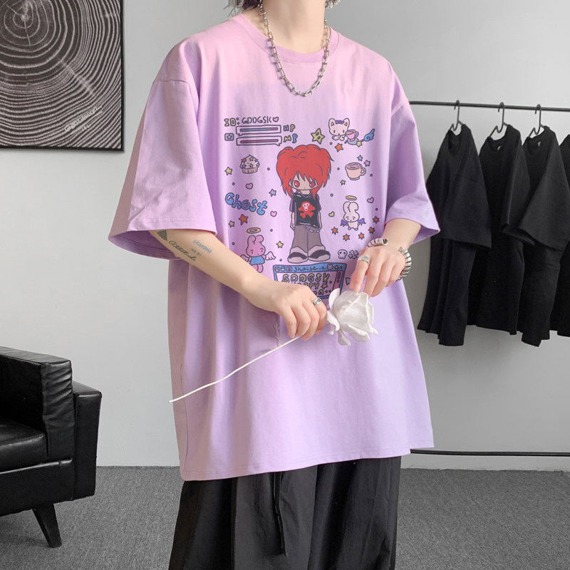 已注册/夏季人物印花潮流短袖T恤男宽松体恤打底衫DT3310/P25,男装T恤,电商B316