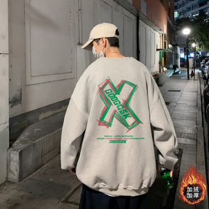已注册/春季加厚卫衣男女港风圆领长袖外套WY1133/P35加绒P40图片