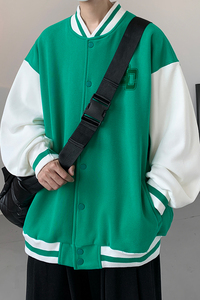 已注册/秋季新潮牌休闲撞色棒球服男宽松港风外套JK6206/P100图片