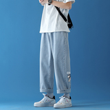 已注册/夏季太空人牛仔裤男女中性大码休闲阔腿裤NZ3863/P45，男装牛仔裤，电商B316
