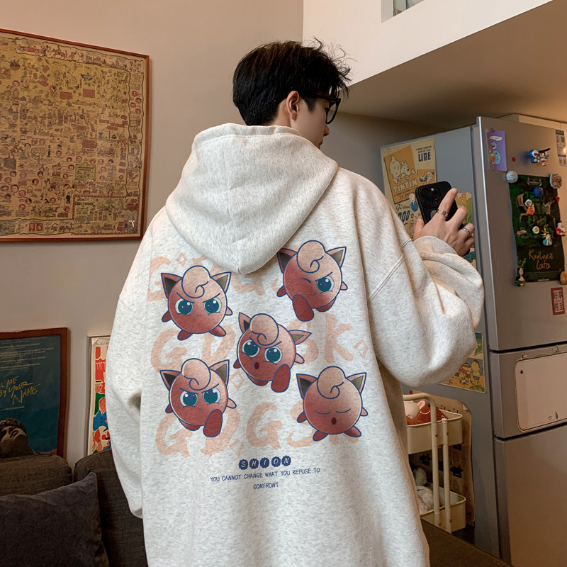 已注册/秋季美式高街连帽卫衣男宽松打底衫外套WY9287/P50加绒P55,男装卫衣,电商B316