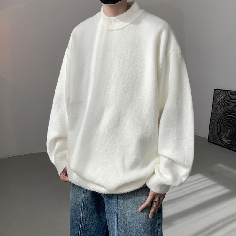 已注册/冬季新款纯色中领毛衣男青年针织衫宽松外套潮MY9501/P45图片