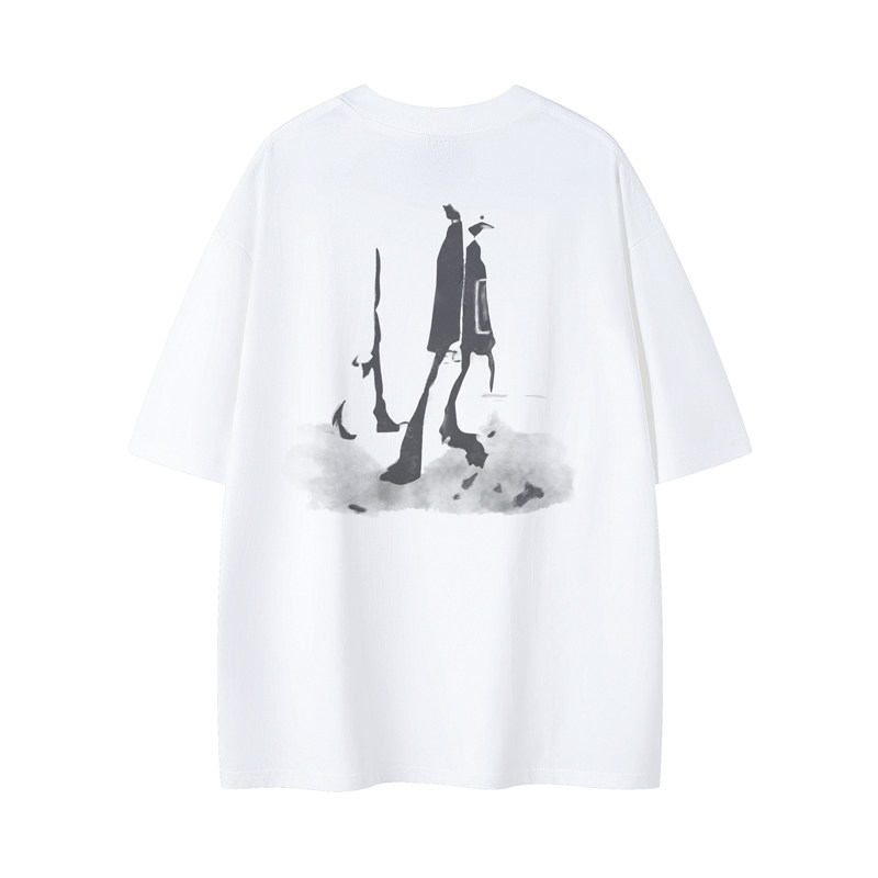 已注册/夏季白色人物大码短袖T恤男百搭体恤打底衫DT1666/P25,男装T恤,电商B316