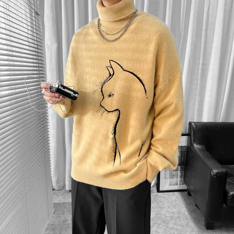 已注册/冬季加厚保暖高领毛衣男针织衫大码打底衫外套YM5383/P45,男装针织衫/毛衣,电商B316