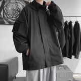 秋季新连帽夹克男棒球服港风冲锋衣魔术贴ins外套JK8768/P100，男装夹克，电商B316