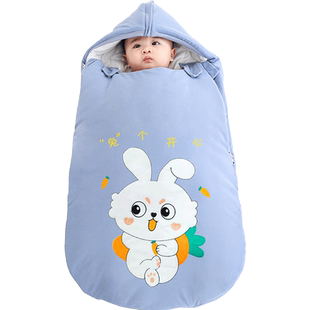 睡袋婴儿秋冬加厚新生初生儿宝宝包被小月龄防惊跳恒温冬季防踢被
