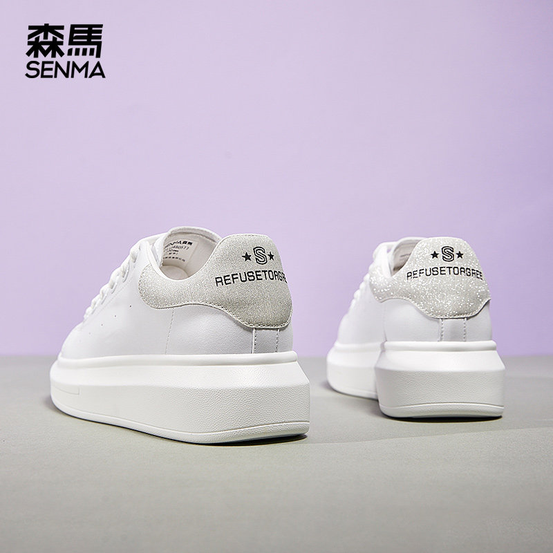 森马厚底小白鞋2026春款新款女鞋百搭休闲鞋松糕鞋女士增高板鞋女