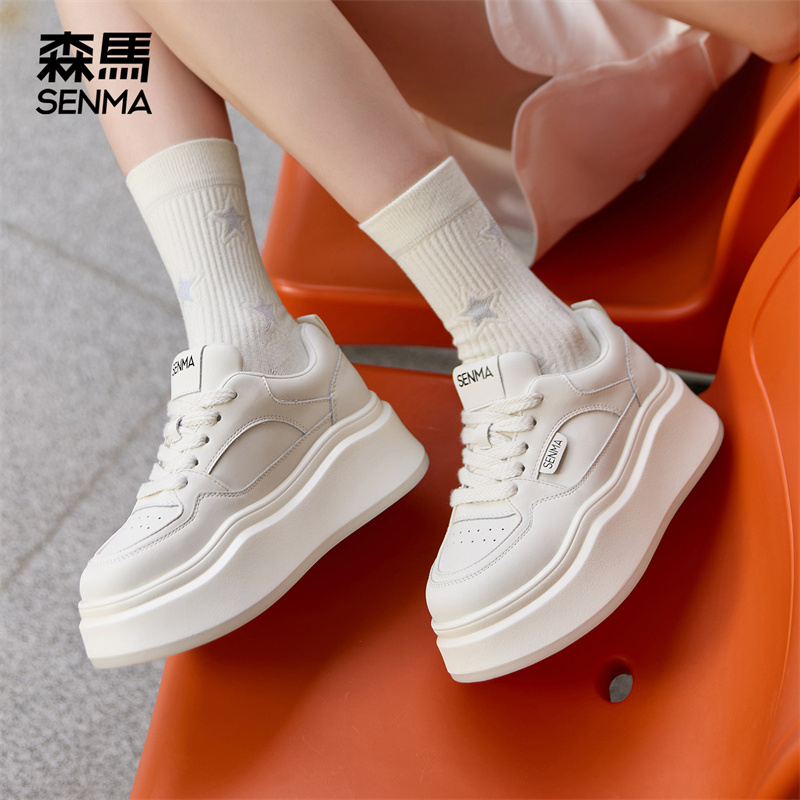 森马厚底小白鞋女板鞋