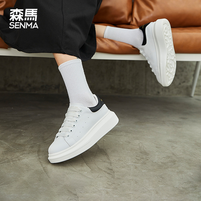森马厚底小白鞋女休闲增高板鞋