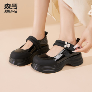 森马厚底玛丽珍女鞋2023新款秋季乐福鞋jk鞋子女款甜酷女生小皮鞋