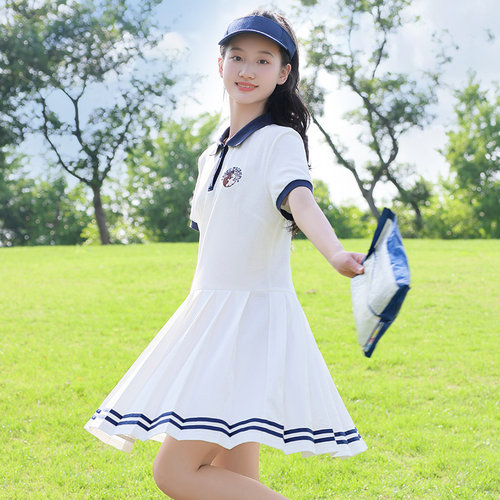 宽松休闲风连衣裙舒适透气Polo领