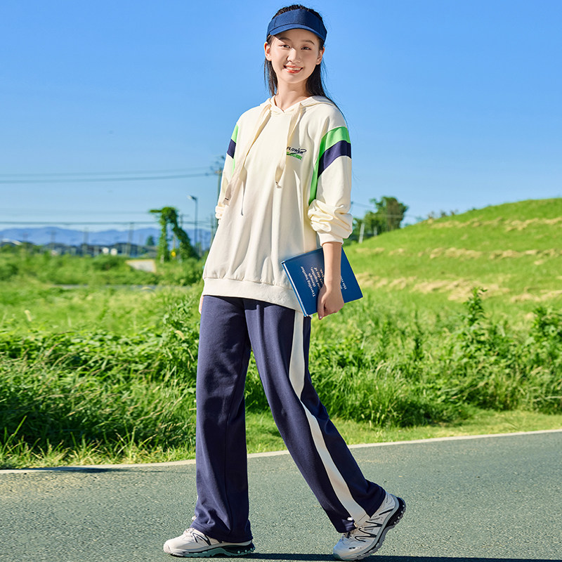 初中生女运动套装秋装中学生新款少女秋冬大童学院风休闲两件套女