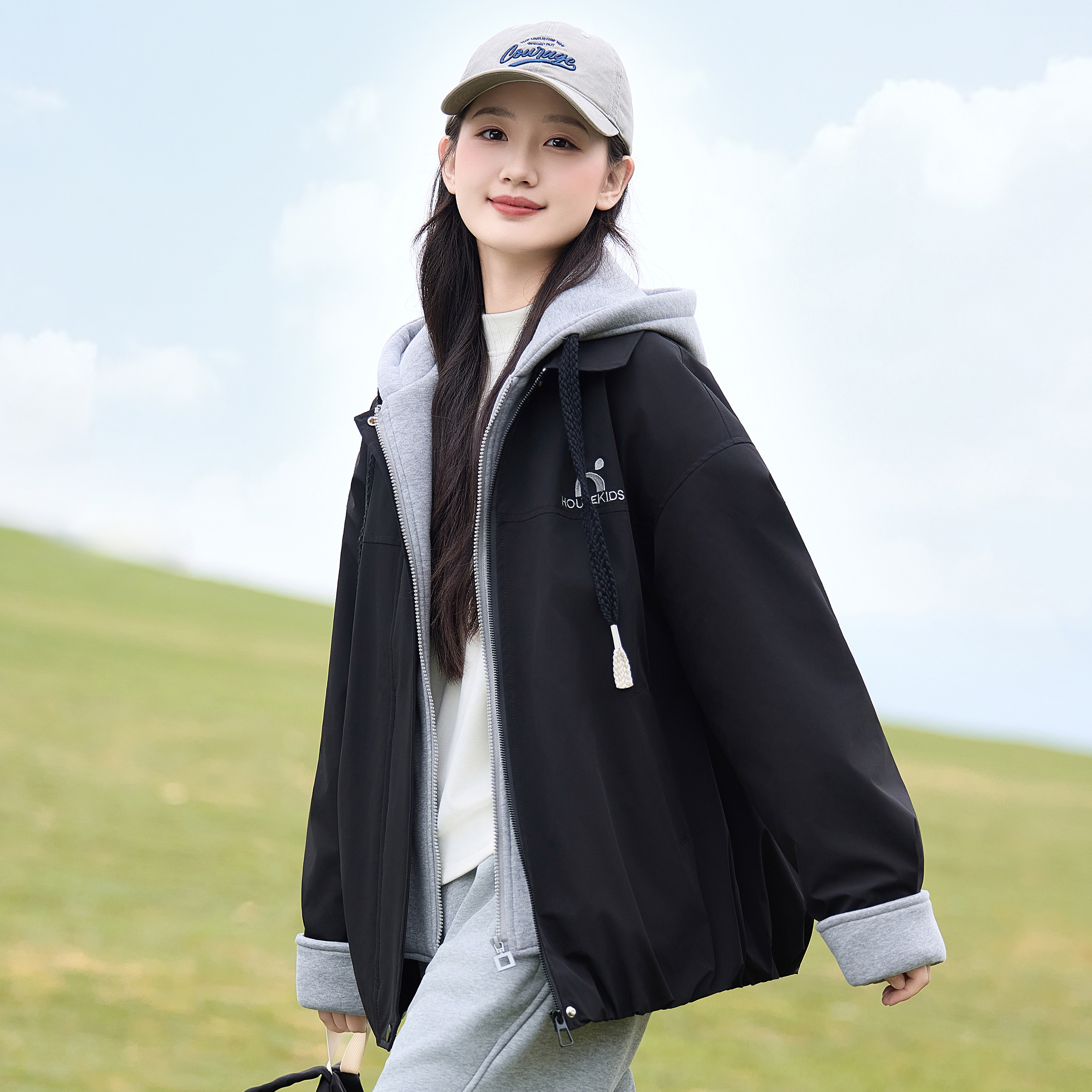 假两件加厚外套女2025新款棉服