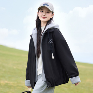 雪诗恋秋冬假两件外套夹棉加厚保暖棉衣初中生少女大童休闲棉服