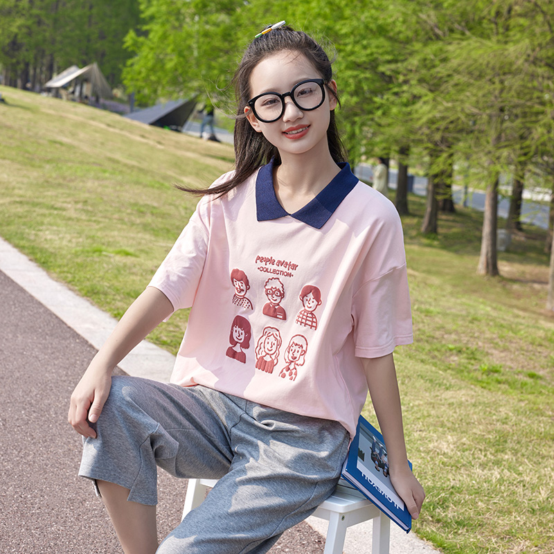 短袖休闲舒适纯棉潮流印花